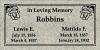 Robbins, L.E. & Matilda - Grave Marker