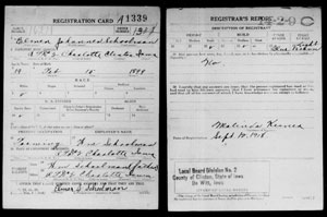 Elmer Johannes Schoolman - WWI Draft Card